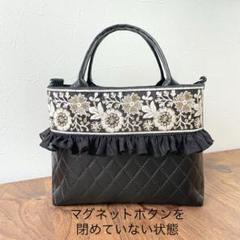 【試売品価格】インド刺繍リボン　ミニショルダー　ミニトートバッグ　ハンドバッグ