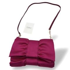 美品 FURLA ショルダーバッグ 斜め掛け リボン ピンク