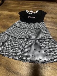 メゾピアノ 半袖 ワンピース ブラック 130cm 中古品