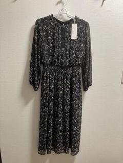 完売anysis花柄ドットワンピース2(M)黒白