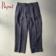 Papas パパス スラックス コットン ネイビー サイズS 日本製 春夏用 Papas パパス スラックス コットン ネイビー サイズS 日本製 春