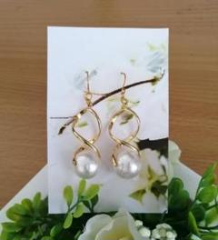 ♡コットンパール　ツイスト ピアス／イヤリング