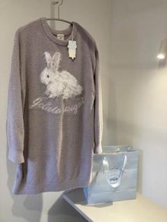 中古 ジェラピケ ベビモコラビットジャガードワンピース ピンク ジェラートピケ ベビモコラビットジャガードワンピース ピンク