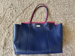 Kate spade NEW YORK ネイビー ピンク トートバッグ
