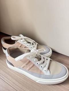 Hermes ベージュグレー スニーカー