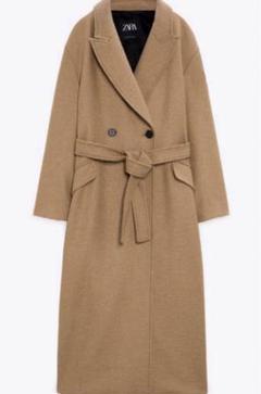 ZARA ロングコート キャメル - メルカリ