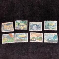A64　中国切手　切手消印付　1965年　革命の揺籃　井岡山　8種完 A64 中国切手 切手消印付 1965年 革命の揺籃 井岡山 8種完