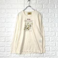 ☆ピンクハウス【L】クリーム色 ブーケ柄 長袖Tシャツ レース縁取り 春秋