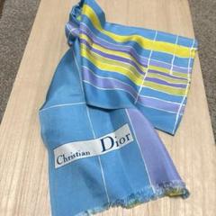 【あす楽対応】 特大Christian Dior ヴィンテージ スカーフ ブルーパープル 小物