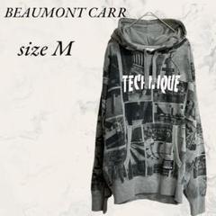 BEAUMONT CARR パーカー M モノトーン総柄 グレー No.864