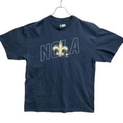 NFL　メンズTシャツ　XL　黒　セインツ　NOLA　ロゴ　アメフト【4092】
