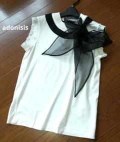 Adonisis カットソー ブラウス リボン チュール