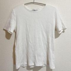 destyle リブ編み ホワイトTシャツ 38 Mサイズ