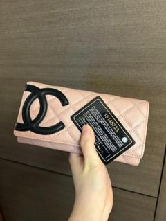 よる　CHANEL ピンク キルティング 長財布 CHANEL 長財布 ピンク - メルカリ