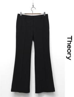 I451/Theory フレアパンツ ストレッチ ノータック 裾シングル 6 黒