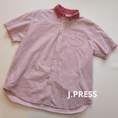 J.PRESS 赤と白のストライプ 半袖シャツ 160
