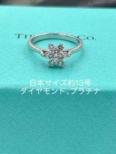 Tiffany & Co. リング　フラワー　ハイビスカス　指輪　13号 TIFFANY&Co.ティファニーフラワー ダイヤモンド リング 13号