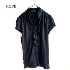 ロペ フリルフレンチスリーブシャツ ブラウス ROPE ノースリーブ ブラック