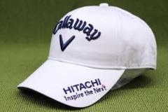 新品 キャロウェイ スポンサー刺繍 HITACHI 日立 キャップ 帽子 白紺 新品 キャロウェイ スポンサー刺繍 HITACHI 日立 キャップ 帽子