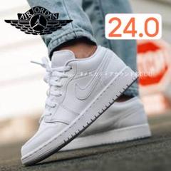 【新品24cm】NIKE｜エアジョーダン１LOW GS｜トリプルホワイト