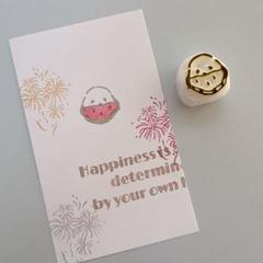 消しゴムはんこ　シマエナガとスイカはんこ　夏
