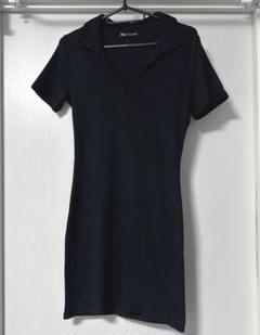 美品！ZARA ザラ 襟付き ミニワンピースブラック シャツデザイン