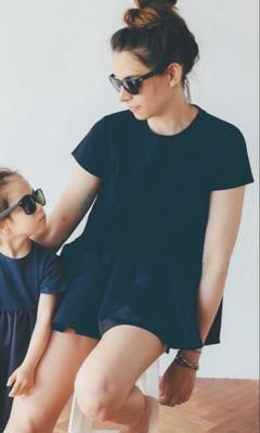 美品　AMICA KIDS バレリーナチュニック　ブラック　日本製　フリー AMICA・kids/アミカ】別注バレリーナドット T-DRESS（7m-3y)(4