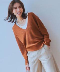 23区 ピュアリネン 前後着用可能 ニット　貝ボタン　38 ほぼ未使用 前後着用可能】ピュアリネン 2WAY ニット