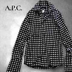 A.P.C. シャツ　ドット　ドレスシャツ　スタンドカラー