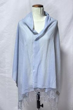 Cashmere World◆水色◆カシミア◆ガーゼ◆ストール◆薄手◆春夏