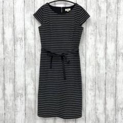 【 NOLLEY'S 】フレンチスリーブ ワンピース ボーダー リボン付き