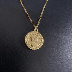 極美品 K18GPエリザベス女王 ２世 コイン ペンダント ネックレス 極美品 K18GPエリザベス女王 2世 コイン ペンダント ネックレス