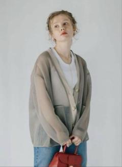 pois ポワ／double mesh Cardigan メッシュカーディガン - メルカリ