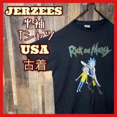 ジャージーズ 海外 アニメ リックアンドモーティ L ブラック メンズ Tシャツ