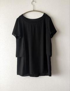 SALE【LAUTREAMONT】黒 シフォン 2枚仕立て ハシゴレース