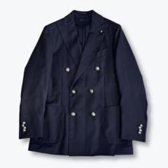 激安ブランド 美品】ラルディーニ ブートニエール付 メタル釦 ダブル 紺ブレ ジャケット・アウター