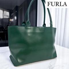 Furla フルラ カーフレザー グリーン トートバッグ ユニセックス Furla フルラ カーフレザー グリーン トートバッグ ユニセックス