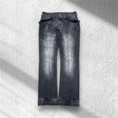 archive y2k design black denim fade