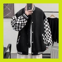 【新品】アウター　スタジャン　長袖　黒　袖がおしゃれ　韓国　ストリート　M