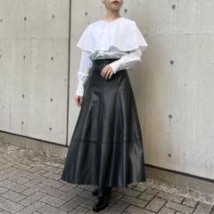 高級美品【 ALCA 】本革ラムスキンレザースカート１１号ミントグリーン 高級美品【 ALCA 】本革ラムスキンレザースカート11号ミント