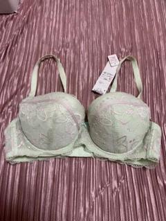 トリンプESSENCE　ミントグリーン 花柄レースブラジャー 80D