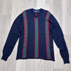コムデギャルソンオム　gucci配色ストライプ　Vネックニット M