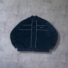 NIKEナイキ古着トラックジャケット刺繍口ゴスウッシュブラックR614