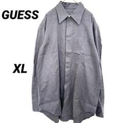 GUESS ゲス 長袖 シャツ タック入り【XL】大きいサイズ グレー