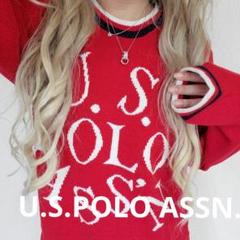 A10749 U.S.POLO ASSN. 激かわ めちゃくちゃかわいいニット赤