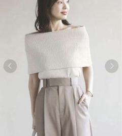 noble オフショルトップス ベージュ ホワイト 日本製