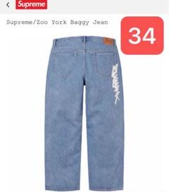 日本製！ 34 Supreme Baggy Jean Washed Indigo