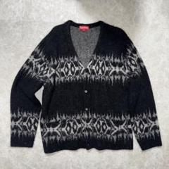 シュプリーム　モヘア　カーディガン　ブラック　黒　L SUPREME シュプリーム 20AW Brushed Mohair Cardigan ブラッシュ