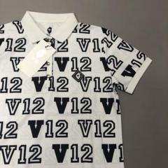 未使用タグ付★V12 レディース ロゴグラフィック半袖ポロシャツ Lサイズ
