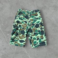 00s 迷彩 カモ柄リップストップ ハーフパンツ 膝下丈 Y2K vintage